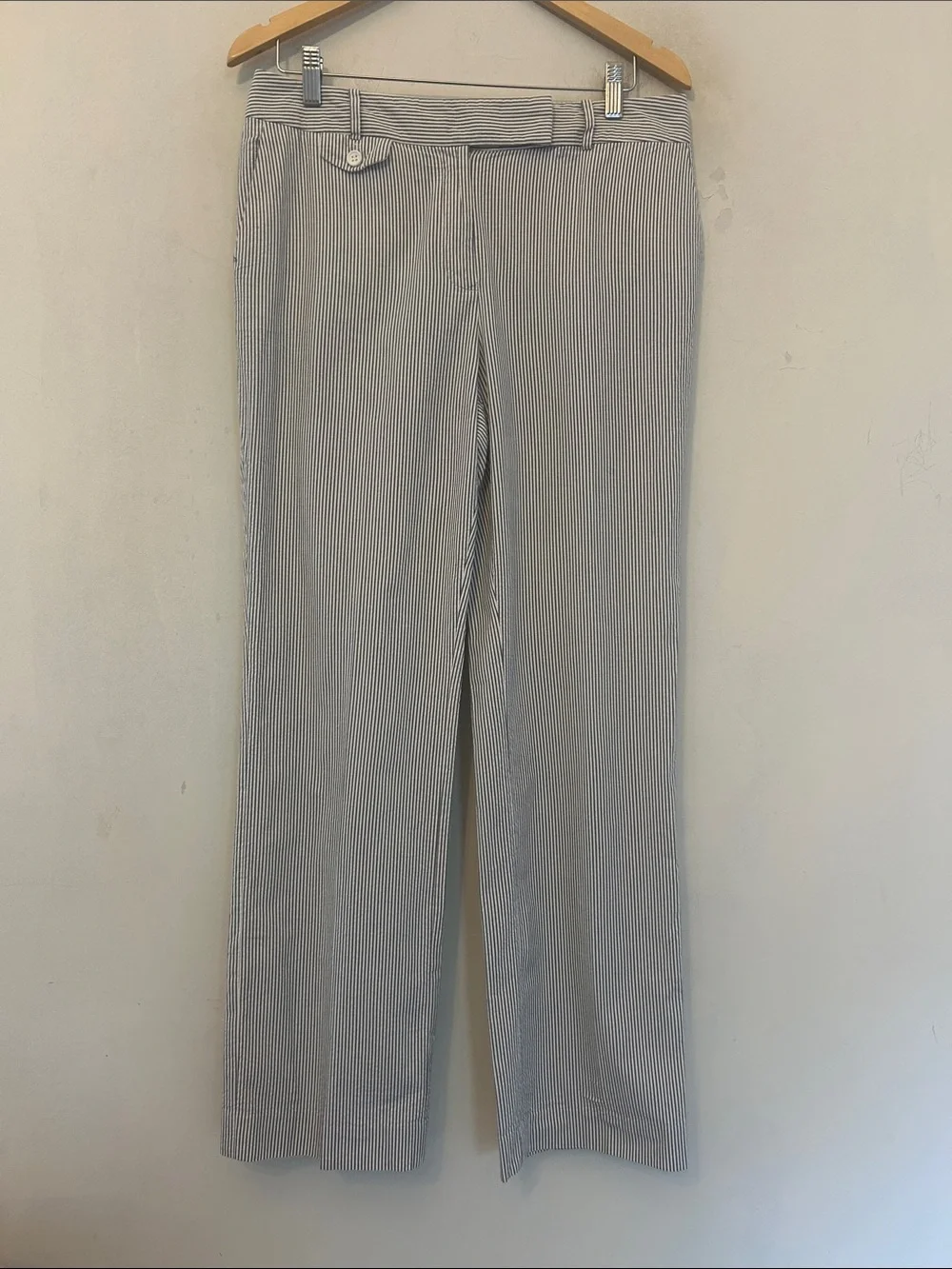 Talbots Striped Lightweight Dress Pants - Navy & White Size 10 EUC